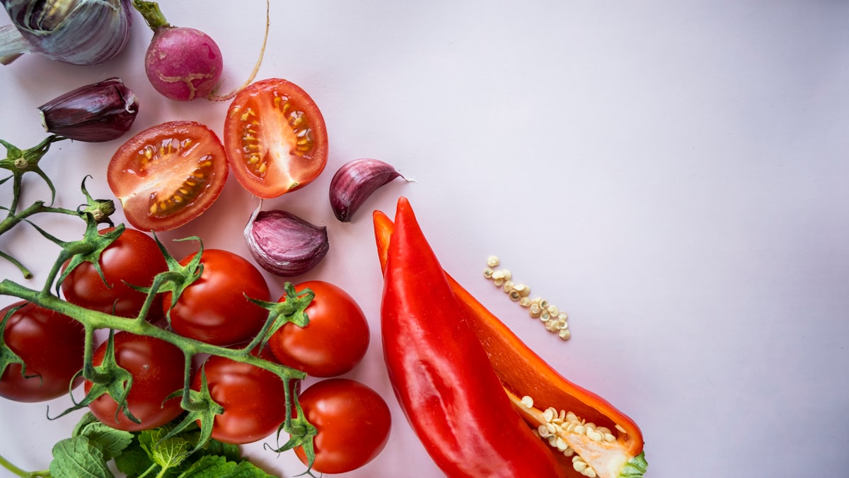 Colorful vegetable and grain salad bowl